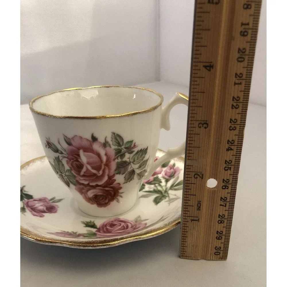 Royal Standard England Orleans Rose‎ Fine Bone China Saucer & Jason Tea Cup Gold